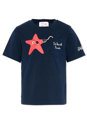 T-shirt Eddy in jersey di cotone blu SAINT BARTH KIDS | EDD000101944L